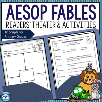 Preview of Aesop's Fables Readers' Theater Plays and Reading Comprehension Activities Set 1