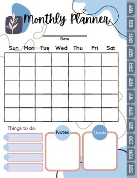 Preview of Aesthetic Monthly Planner (Blue)