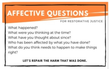 Preview of Affective Questioning Cards for Restorative Justice