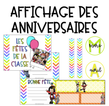 Affichage Des Anniversaires French Birthday Display Tpt