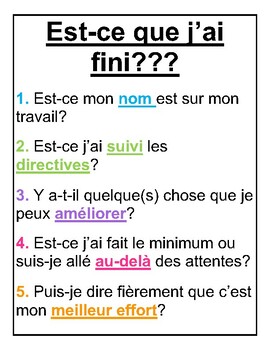 Affiche - Est-ce que j'ai fini? by Gabrielle Desroches | TPT