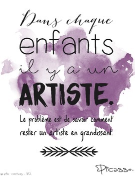 Preview of Affiche avec citation de Picasso