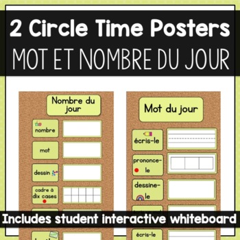 Preview of Affiches Mot du Jour et Nombre du Jour | Circle Time Posters