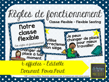 Preview of Affiches – Règles – Classe flexible – Flexible Seating – Éditable