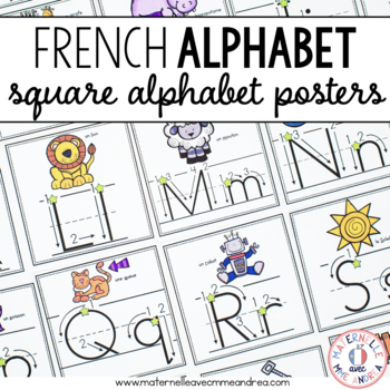 Preview of Affiches d'alphabet (FRENCH Alphabet Posters  - Square with Arrows)