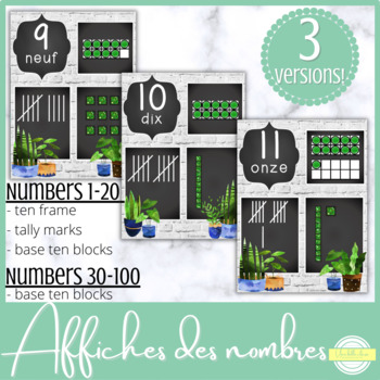 Preview of Affiches des nombres 1-100// French Number Sense Posters 1-100