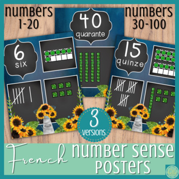 Preview of Affiches des nombres 1-100 / French Number Sense Posters 1-100