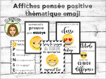 Affiches Pensee Positive Emoji French Posters Tpt