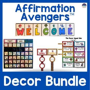 Preview of Affirmation Avengers Classroom Decor Bundle SEL, Self-Esteem, & Self-Love