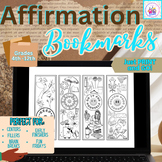 Affirmation Bookmarks - Pop Culture - Coloring Activity Di