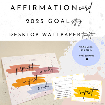 Preview of Affirmation Card | 2023 Goal Setting Activity | Desktop Wallpaper Template