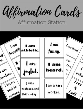 Affirmation Cards - Affirmation Station by Teaching with Mrs Villegas