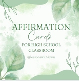 Affirmation Cards For High School Classroom  (Plant Theme)