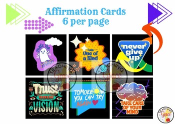 Preview of Affirmation Cards. Growth Mindset Flashcards. Mini Posters