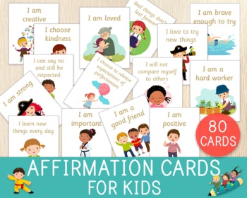Preview of Affirmation Cards, Positive Self-Talk, Self-Esteem, Mindfulness, Mind Cards