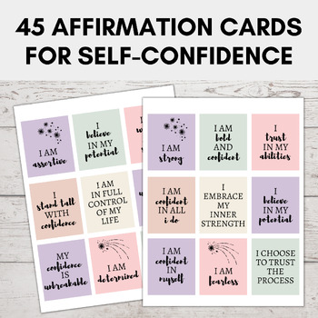 Affirmation Cards Printable, Daily Affirmations For Self-Confidence