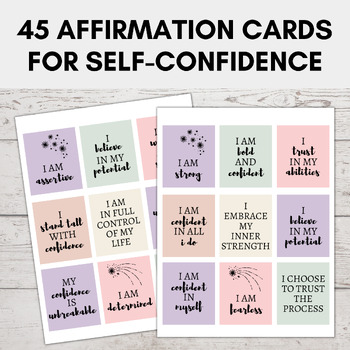 Preview of Affirmation Cards Printable | Daily Affirmations For Self-Confidence