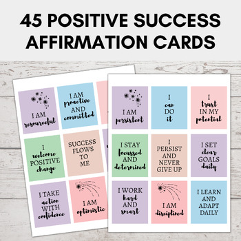 45 Positive Affirmation Card Deck, Vision Board Printables, Cards