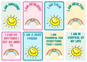 Digital Download Encouragement 30 PRINTABLE Positive Affirmation Cards For Kids Pastel Cute Animals PDF