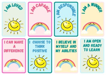 Affirmation Cards for Kids / I Am Positive Affirmations Cards / Kids ...