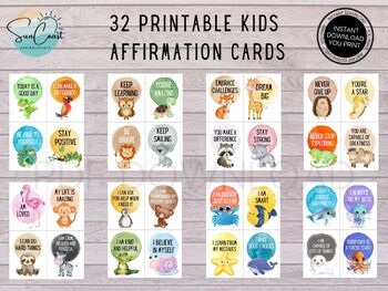 Vision Board Printable Kit 39 Cards. Affirmation Cards Printable