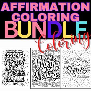 Preview of Get This Bundle - Growth Mindset Coloring Pages, Affirmation Coloring 25 Pages