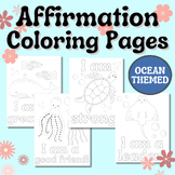 Affirmation Coloring Pages, Cute Ocean Animal Growth Minds