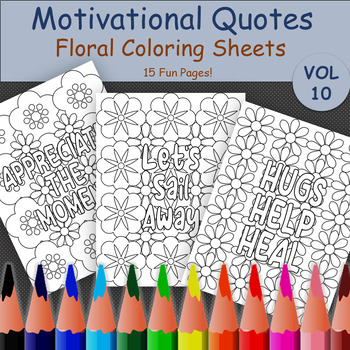 Preview of Affirmation Coloring Pages | Floral Coloring Pages | For Relaxation &Stress-free