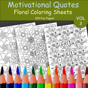 Preview of Affirmation Coloring Pages | Floral Coloring Pages for Relaxation & Stress-free