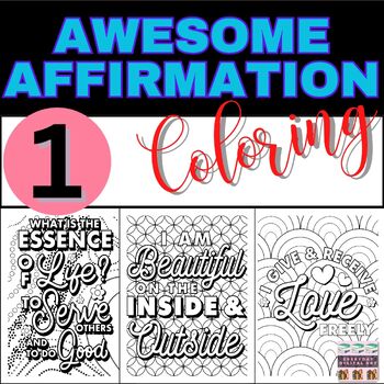 Preview of Growth Mindset Coloring Pages - Affirmation Coloring Pages Set 1