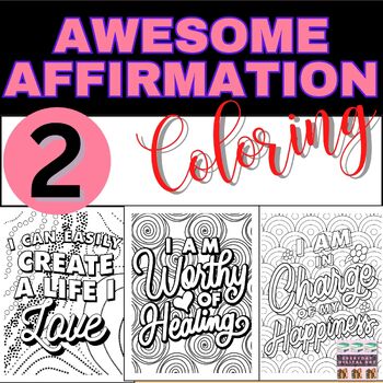 Preview of Growth Mindset Coloring Pages - Affirmation Coloring Pages Set 2