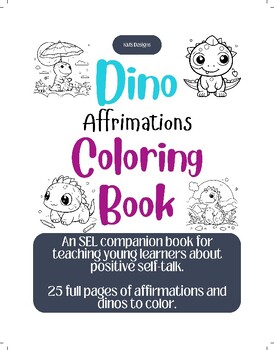Preview of Affirmation Dinos Coloring Book