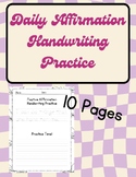 Affirmation Handwriting Practice