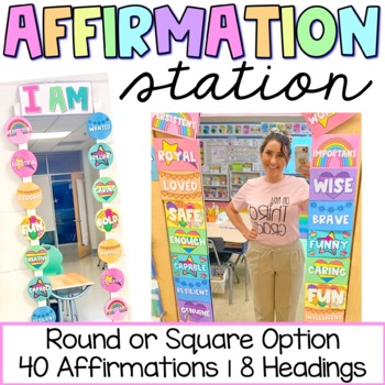 Preview of Affirmation Mirror | Positive Affirmation Classroom Decor | Affirmation Station