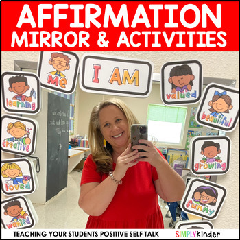 Preview of Positive Affirmations Mirror with Activities for Kinder, Preschool, First Grade
