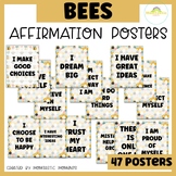 Affirmation Posters Cute Bee and Rainbow Theme Classroom Decor