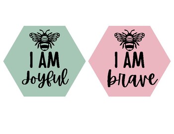 Preview of Affirmation Station Bee Themed Boho