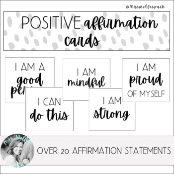Affirmation Station: Black and White Positive Affirmations by Mrs Wolfe ...