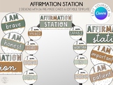 Affirmation Station Cards Neutral Greenery | Mirror Displa