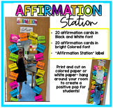 Affirmation Station FUN Cards and Label! (COLORED & BLACK 