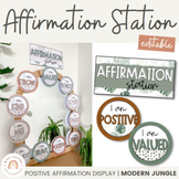 Affirmation Station | MODERN JUNGLE | Classroom Decor | Editable