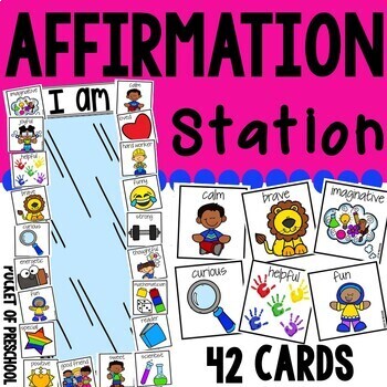 Preview of Affirmation Station, Mirror, an Décor Kit for Preschool, Pre-K, and Kindergarten