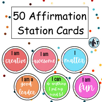 Affirmation Station | Positive Affirmation for Classroom | 50 Cards