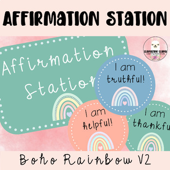 Affirmation Station | Positive Affirmations | Boho Rainbow Version 2