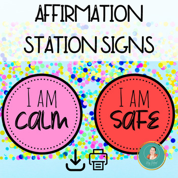 Preview of Affirmation Station Signs, Classroom Signs, Mirror Affirmations, New School Year