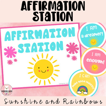 Affirmation Station | Sunshine and Rainbows Classroom Decor Theme