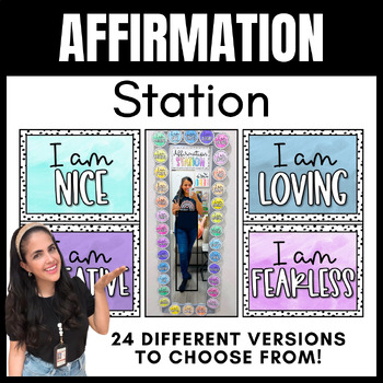 Preview of Affirmation Station for your Classroom! Various Colors, Fonts, Shapes, & Borders