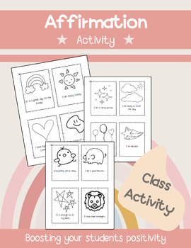 Preview of Affirmation cards : Positive thinking | Counseling Lesson