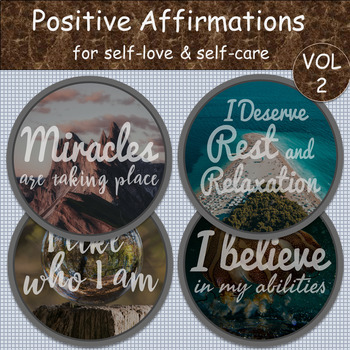 Preview of Affirmations Clip Art - Motivational Quotes for Personal Growth and Self-care