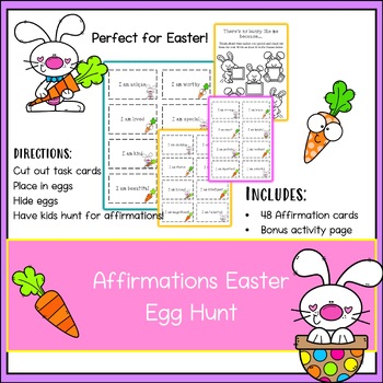 Affirmations Easter Egg Hunt by Mrs Ts Counseling Corner | TPT